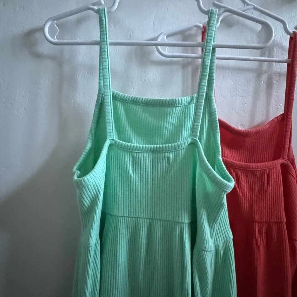 Old Navy Girls Rib-Knit Sleeveless Fit & Flare Dress Set of 2 Bundle Size M (8)